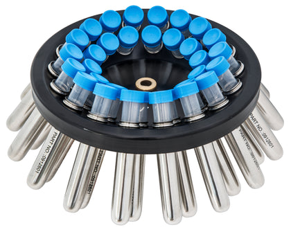 A 32-15 Rotore ad angolo fisso 37° per provette da 15 ml, numero max per rotore 32. Velocità massima 4.500 rpm, accelerazione massima 3.280 xg.