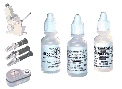 STANDARD Rifrattometrici certificati UKAS, Kit  60-  0,00+0,00+15,00%+40,00%+50,00%+60,00% , CONFEZIONE 1X15 ml per valore