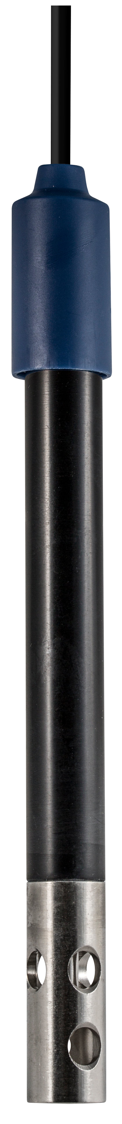 VPT 01 cella in acciaio/PVC C=0,1 con sensore di temperatura incorporato, cavo fisso 1 m con BNC e connettore Cinch