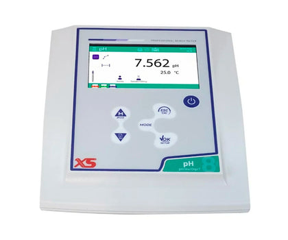 pHmetro pH 8 PRO STIRRER completo di elettrodo XS Standard T BNC DHS, cavo S7/BNC, sonda di temperatura NT 55, stativo portaelettrodi, agitatore magnetico a velocità regolabile, tamponi colorati, cavo USB, ed alimentatore
