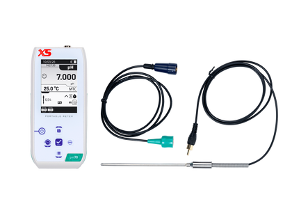 XS pH 70 NEX pHmetro portatile - Senza elettrodo Con accessori, cavo S7-BNC e sonda di temperatura NT 55, senza elettrodo