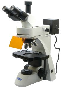 Microscopio Biologico Trinoculare a Fluorescenza LED Filtri BLUE-GREEN