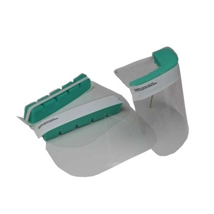 Visiera di protezione individuale in PET trasparente con elastici - lavabile e riutilizzabile - 32x22 cm conf.2/pz