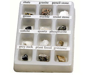 Set di minerali per osservazione al microscopio 12 pezzi